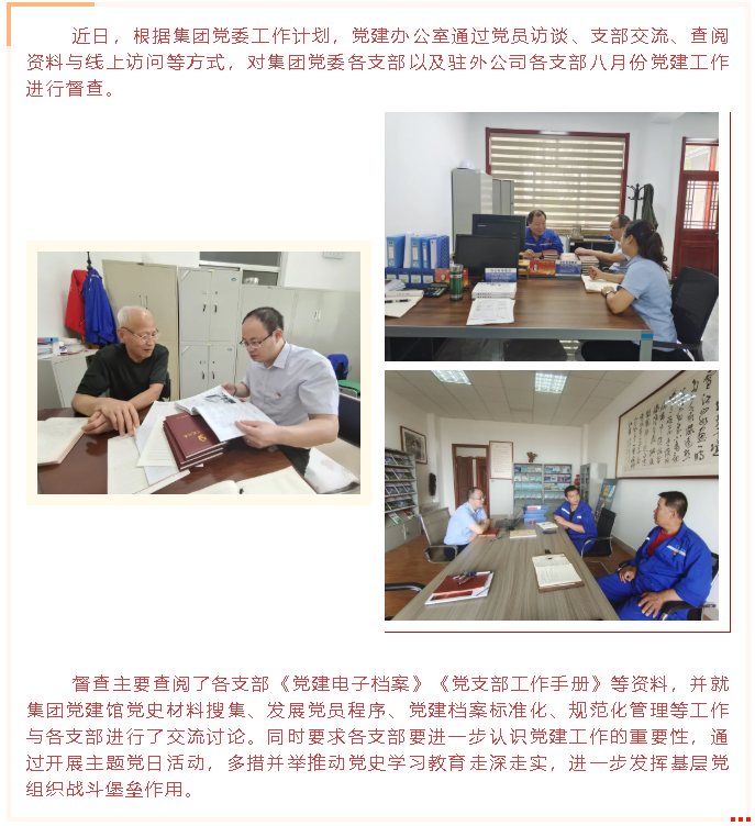 集團(tuán)黨建辦開展八月份黨建工作督查43