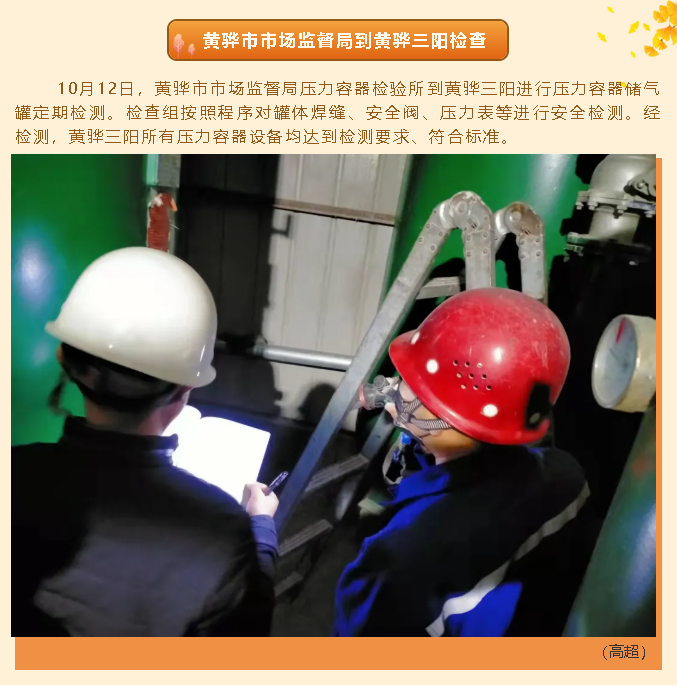 黃驊市市場監(jiān)督局到黃驊三陽檢查30