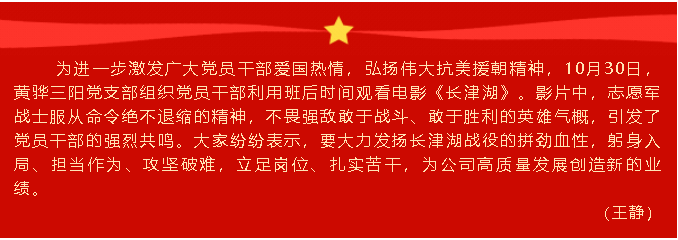 憶崢嶸歲月 強使命擔當  ——黃驊三陽黨支部組織《長津湖》觀影活動15
